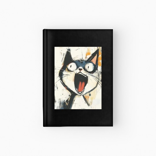 Funny Screaming Cat – Meme Expression Hardcover Journal