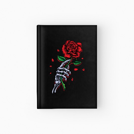 Skeleton Hand with Rose – Gothic Romance Art Hardcover Journal