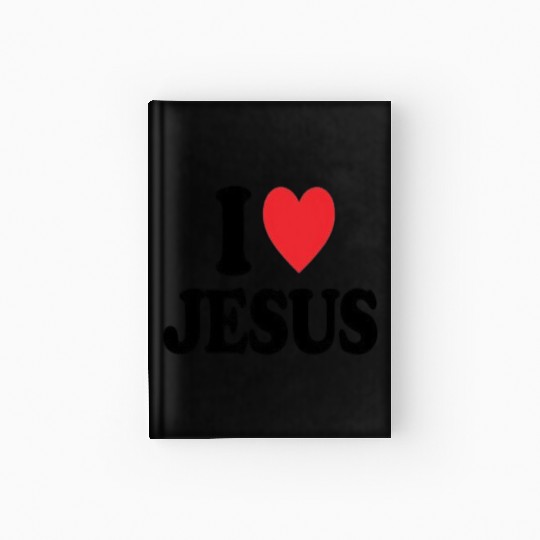 Heart and Cross with I Love Jesus Message Hardcover Journal