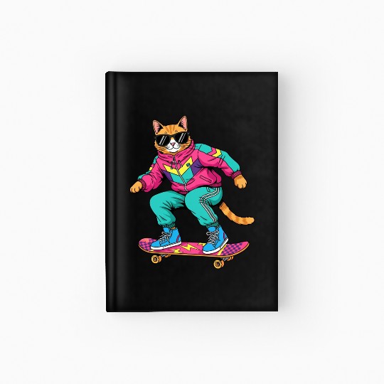 Cool Cat on a Skateboard Hardcover Journal