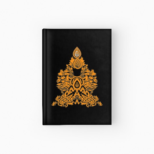 Boho Paisley Triangle • Ethnic Floral Vibe Hardcover Journal