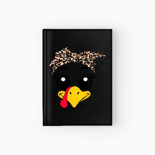 Leopard Print Headscarf Duck Face Hardcover Journal