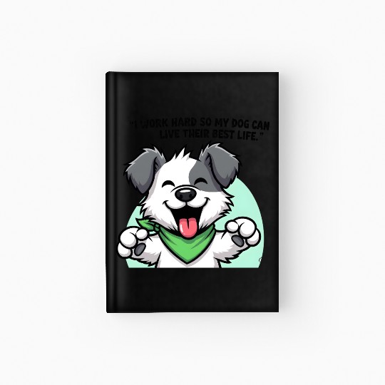 Joyful Dog Cartoon Design Hardcover Journal