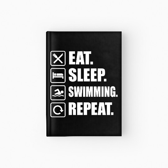 Lifestyle Routine Swimming Motivation Graphic Hardcover Journal