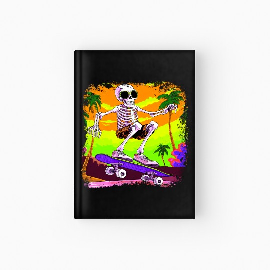 Skeleton skateboarder Hardcover Journal