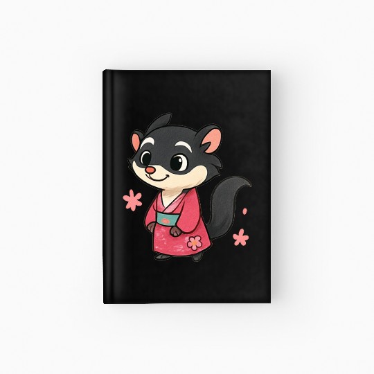 Kawaii Sly Fox in Traditional Kimono Hardcover Journal