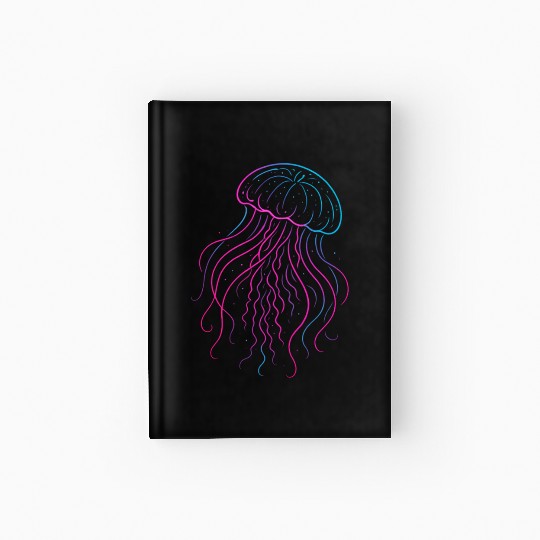 Neon Jellyfish Underwater Glow Hardcover Journal