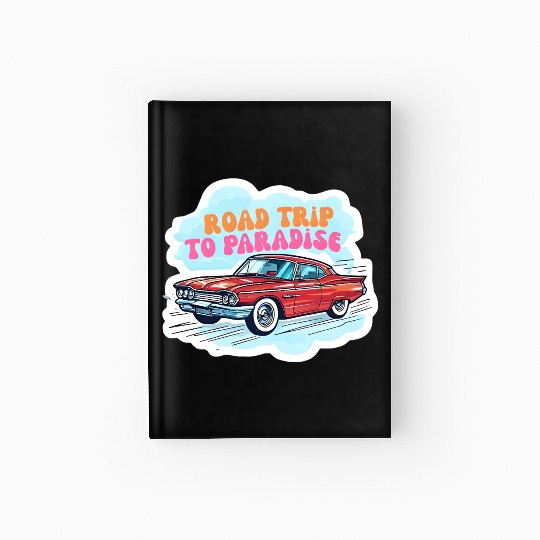 Vintage Classic Car Road Trip Design Hardcover Journal