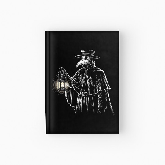 Dark Medieval Plague Doctor Illustration Hardcover Journal