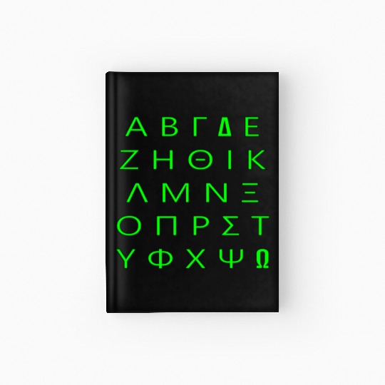 Greek Alphabet - Green Hardcover Journal