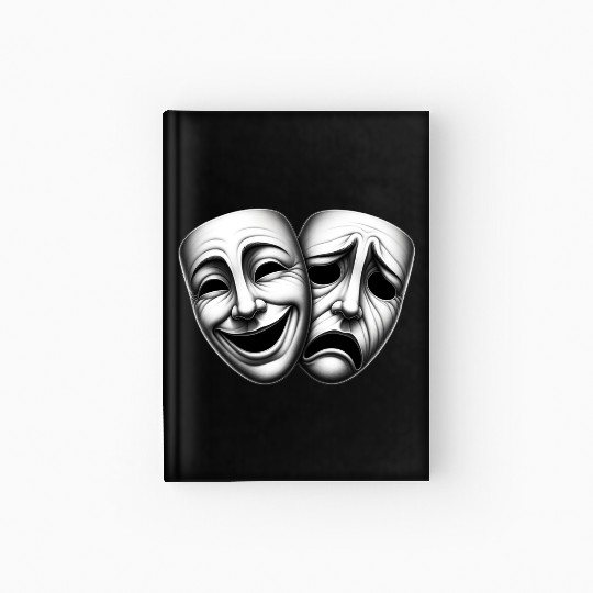 Comedy and Tragedy Masks – Classic Theater Art  Hardcover Journal