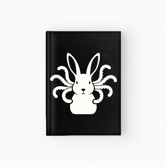 Octopus Bunny │Surreal White Cryptid Animal Mashup Hardcover Journal