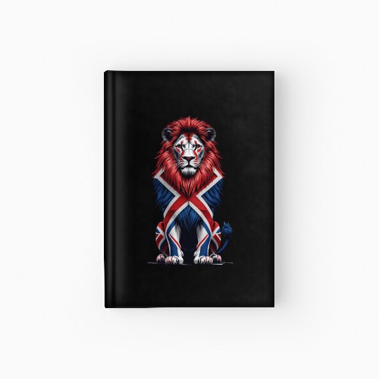 Regal Lion with Union Jack Mane Hardcover Journal