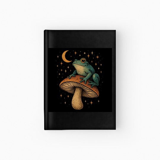 Cosmic Mushroom and Frog Fantasy Hardcover Journal