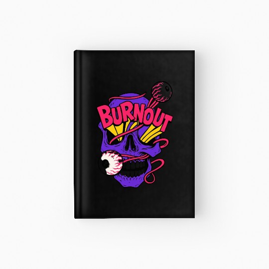 Vibrant Skull with Billiard Balls & Neon Elements Hardcover Journal
