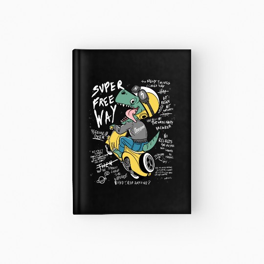 Dinosaur Racer with Streetwear Vibe Hardcover Journal