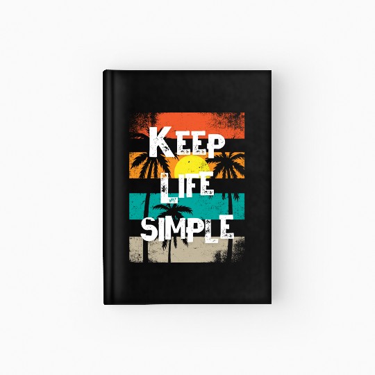 Sunset Palm Tree Inspirational Design Hardcover Journal