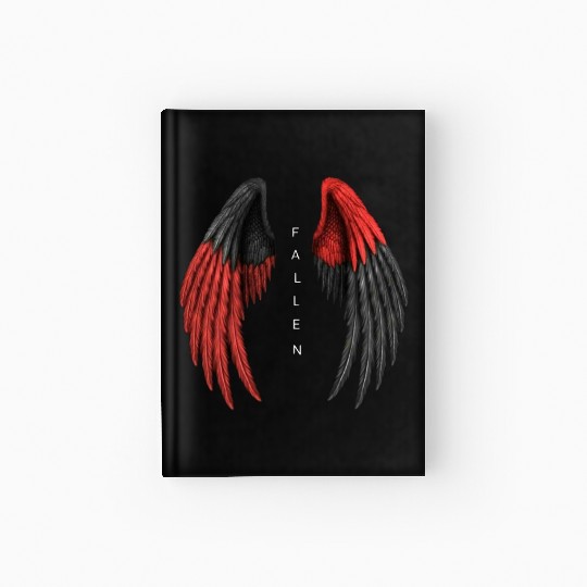 Red and Black Angel Wings Illustration Hardcover Journal
