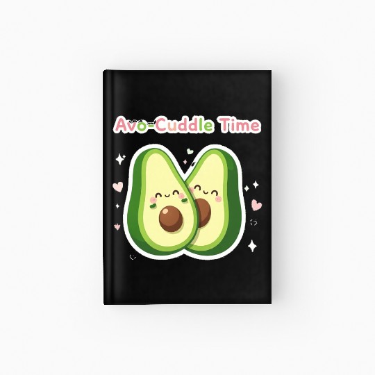 Cute Avocado Cuddle Design Hardcover Journal