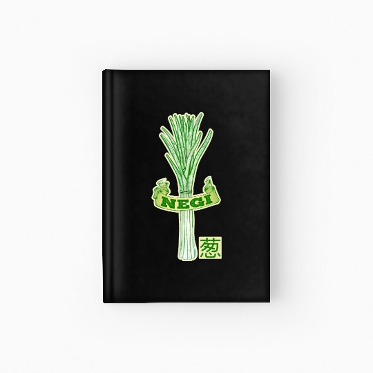 Fresh Green Onion Illustration Negi Japanese Hardcover Journal