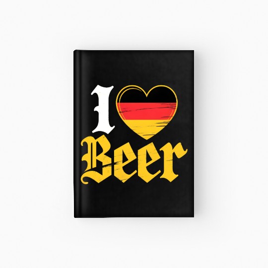 I Love Beer German Bier Funny Germany Flag Hardcover Journal