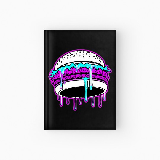 Taste The Glitch Burger – Neon Food Fantasy  Hardcover Journal