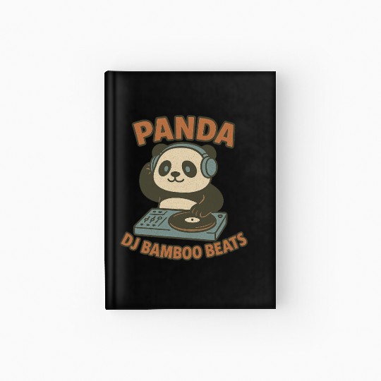 Panda DJ Bamboo Beats Illustration Hardcover Journal