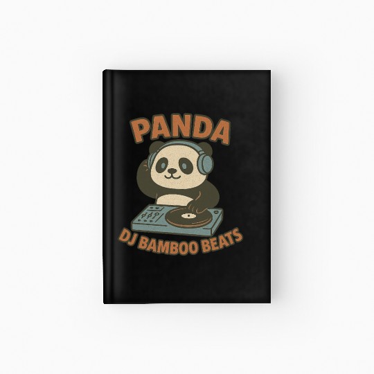 Panda DJ Bamboo Beats Illustration Hardcover Journal