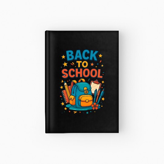 Colorful Back to School Backpack Design Hardcover Journal