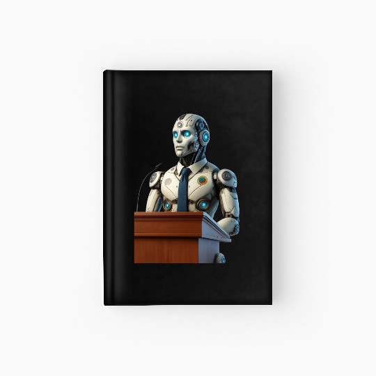 Futuristic Robot President Hardcover Journal