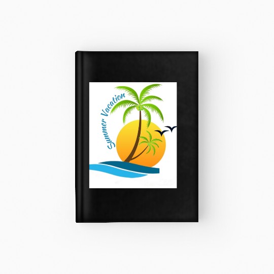 Tropical Sunset Beach Scene Hardcover Journal