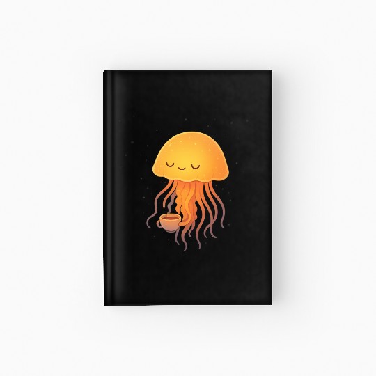 Whimsical Jellyfish Coffee Embrace Hardcover Journal