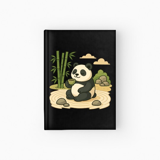 Serene Panda in Bamboo Garden Hardcover Journal