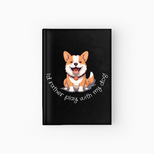 Joyful Corgi Playfulness Design Hardcover Journal