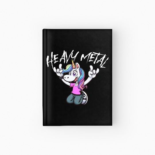 Vibrant Unicorn Rock Hand Design heavy Metal Hardcover Journal