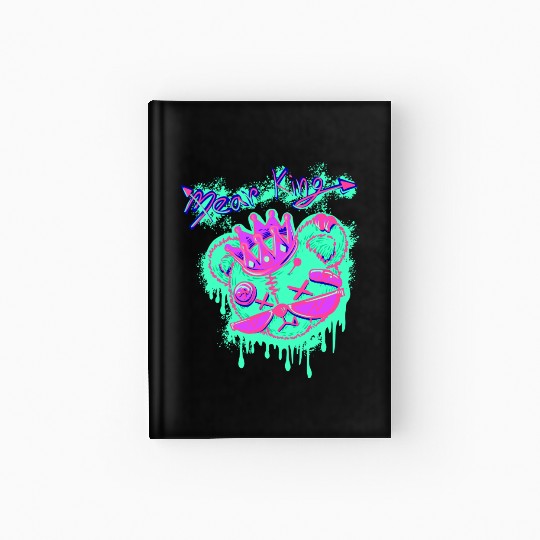Neon Teddy Bear with Crown and Sunglasses Hardcover Journal
