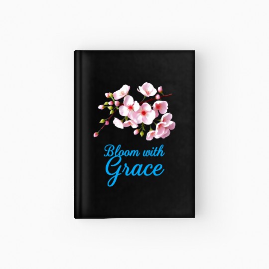 Cherry Blossom Bloom with Grace Text Hardcover Journal