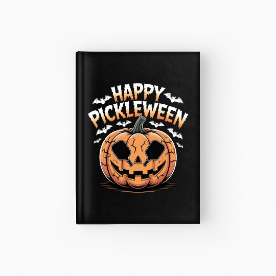 Pickleween Pickleball Playing Funny Halloween Hardcover Journal