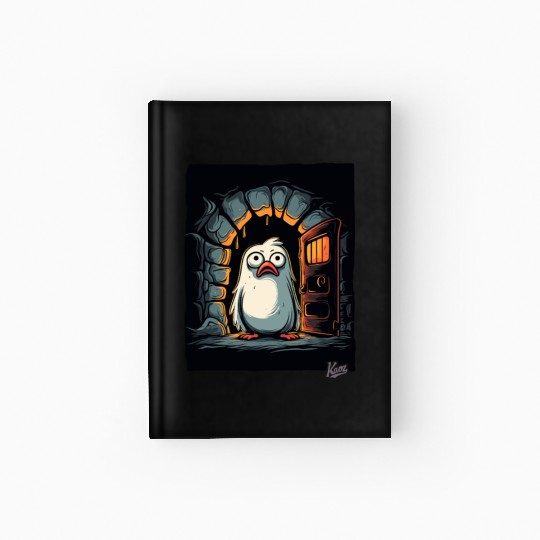 Whimsical Penguin in Secret Cave Hardcover Journal