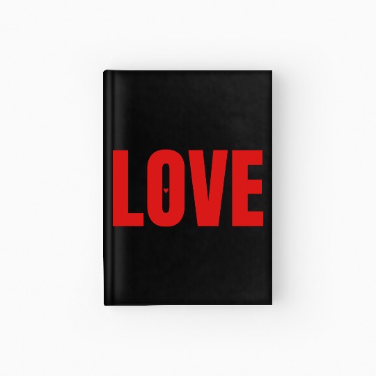 Minimalist Red "LOVE" Typography Hardcover Journal