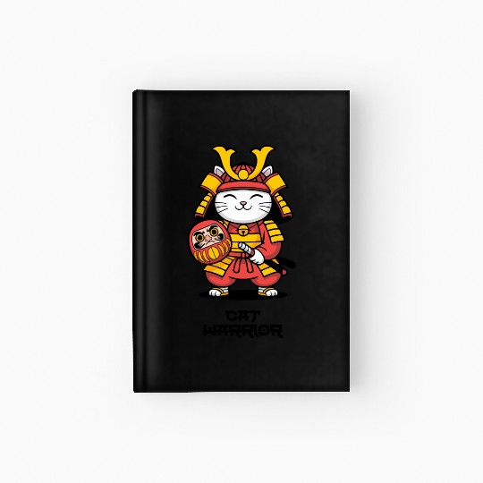 Kawaii Samurai Cat with Daruma Doll – Japanese  Hardcover Journal