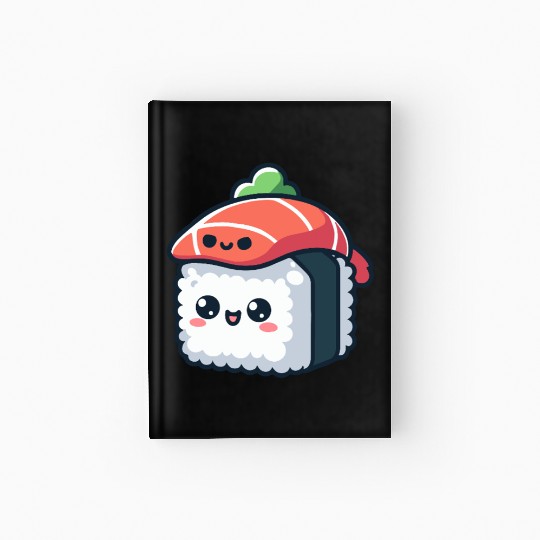 kawaii sushi character - food Hardcover Journal