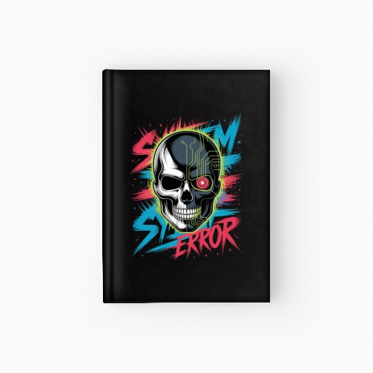 Cyber Skull Horror Graphic Hardcover Journal Design