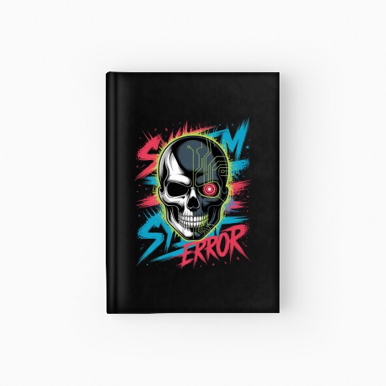 Cyber Skull Horror Graphic Hardcover Journal Design