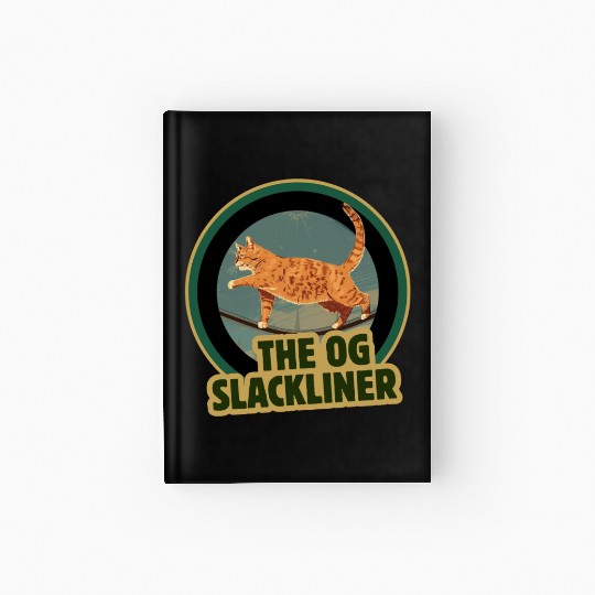 The OG Slackliner – Vintage Cat Walking the Line Hardcover Journal