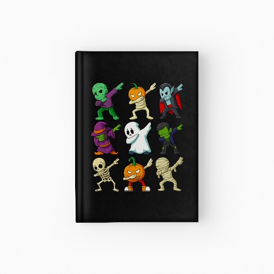 Halloween Haunted Cartoon Characters Collection Hardcover Journal