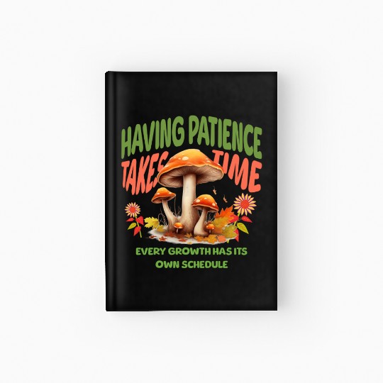 Autumn Mushrooms Growth Message Hardcover Journal