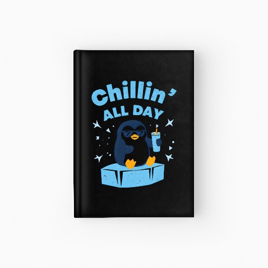Chillin' Penguin with Sunset Drink Hardcover Journal