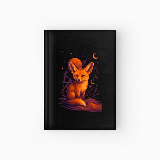 Mystical Fox Under Lunar Eclipse Hardcover Journal