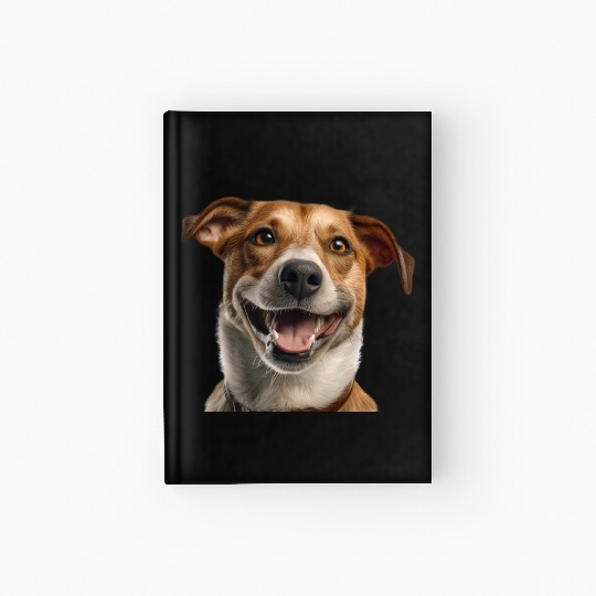 Joyful Jack Russell Dog Illustration Hardcover Journal
